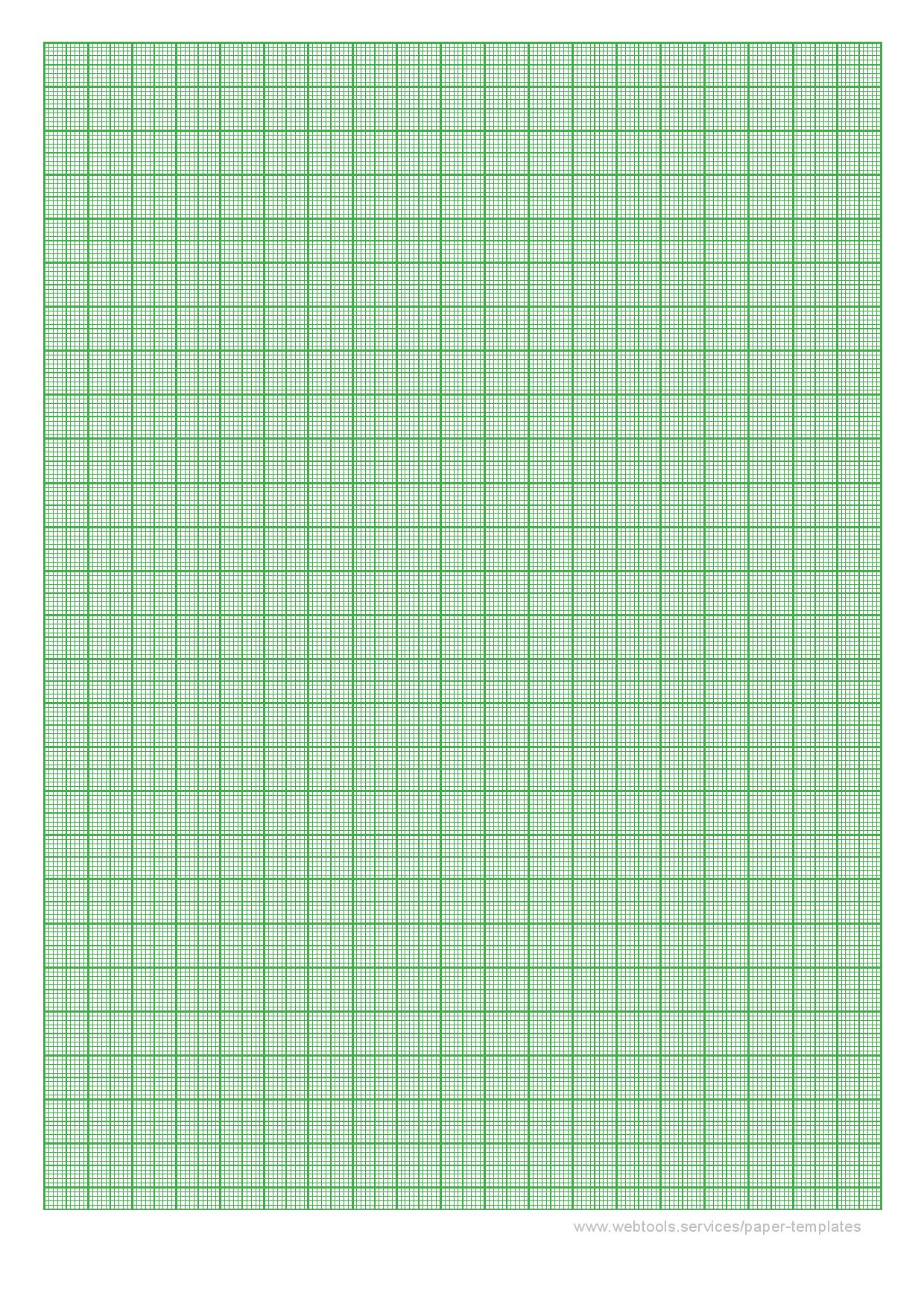 Printable 1mm Graph Paper With Green Color Lines A4 With 0.375 In Border Page 001 